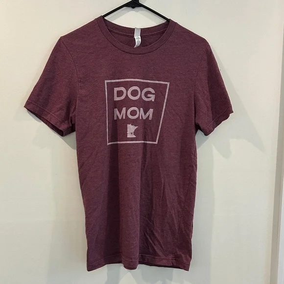 Dog Mom T-Shirt - Maroon - Picture 1 of 4